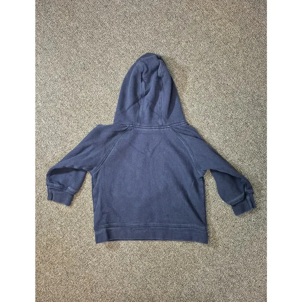 Baby GAP Toddler 2 Years Navy Hoodie Pink Ice Skates Embroidered Fleece Sweater